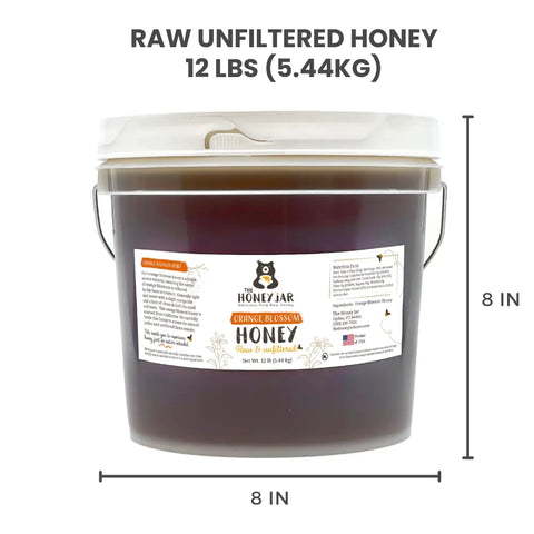 Orange Blossom Honey - Raw and Unfiltered Bulk - 1 gallon (12lbs)