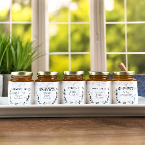 Geometric Baby Shower Favors - 6 oz Clover Honey - Set of 12