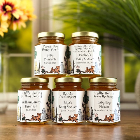 Winnie the Pooh & Friends - Baby Shower Favors - 6 oz Clover Honey - Set of 12