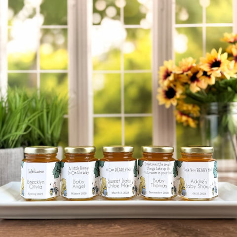 Winnie the Pooh Beehive - Baby Shower Favors - 6 oz Clover Honey - Set of 12