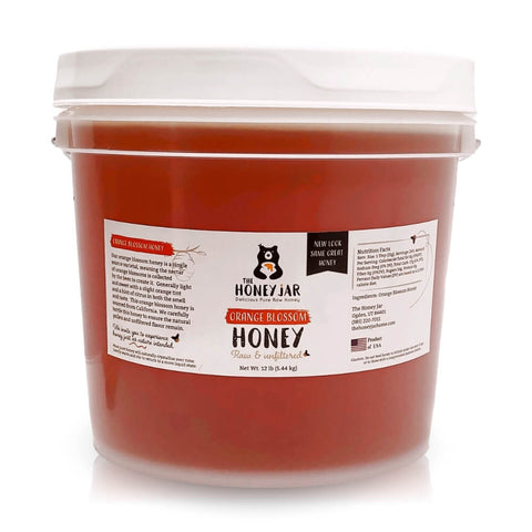 Orange Blossom Honey - Raw and Unfiltered Bulk - 1 gallon (12lbs)