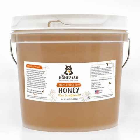 Orange Blossom Honey - Raw and Unfiltered Bulk - 1 gallon (12lbs)