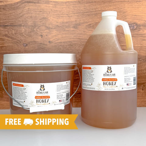 Orange Blossom Honey - Raw and Unfiltered Bulk - 1 gallon (12lbs)