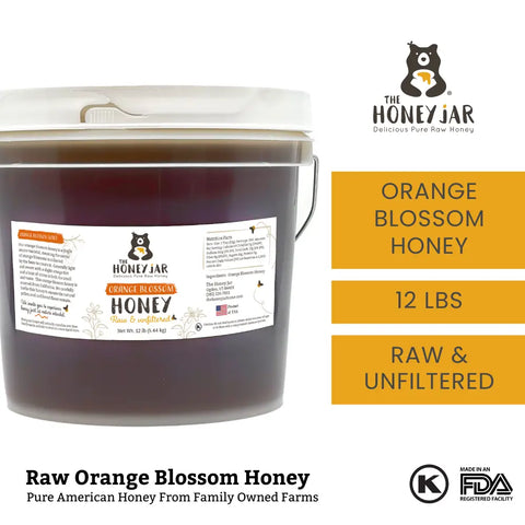 Orange Blossom Honey - Raw and Unfiltered Bulk - 1 gallon (12lbs)