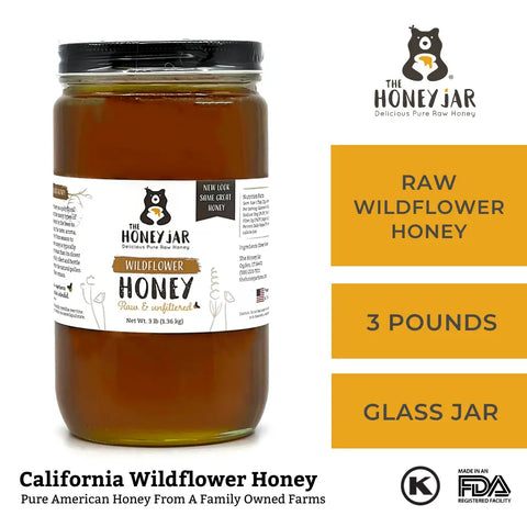 California Wildflower Honey - Raw and Unfiltered Bulk - 1 Quart (3lbs)