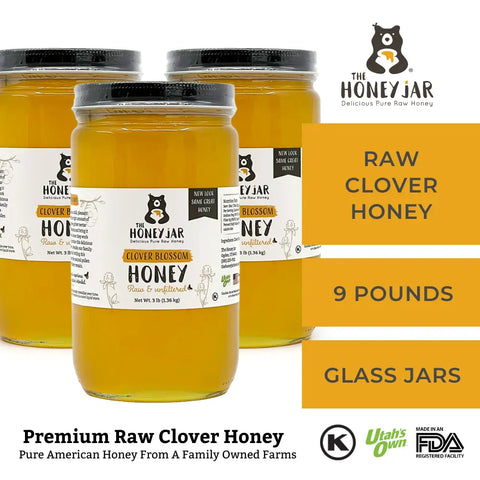 Clover Honey - Raw and Unfiltered Bulk - 1 Quart (3lbs)