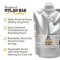 Clover Honey - Raw and Unfiltered - 1 Quart Squeezable Mylar Pouch (3lbs) - The Honey Jar - 