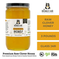 Clover Honey - Raw and Unfiltered Bulk - 1 Quart (3lbs) - The Honey Jar - 