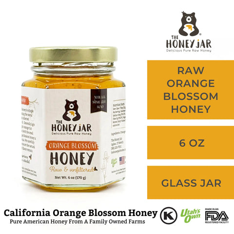 Orange Blossom Honey - Raw and Unfiltered - 6 oz Hex