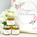 Pink & Gold Frame - Baptism Christening Favors - 2 oz Clover Honey - Set of 10 - The Honey Jar - 