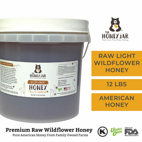 Light Utah Wildflower Honey - Raw and Unfiltered Bulk - 1 gallon (12lbs)