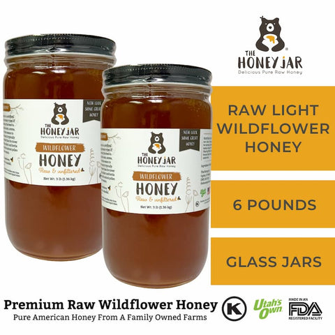 Light Utah Wildflower Honey- Raw and Unfiltered Bulk - 1 Quart (3lbs)