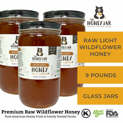 Light Utah Wildflower Honey- Raw and Unfiltered Bulk - 1 Quart (3lbs)