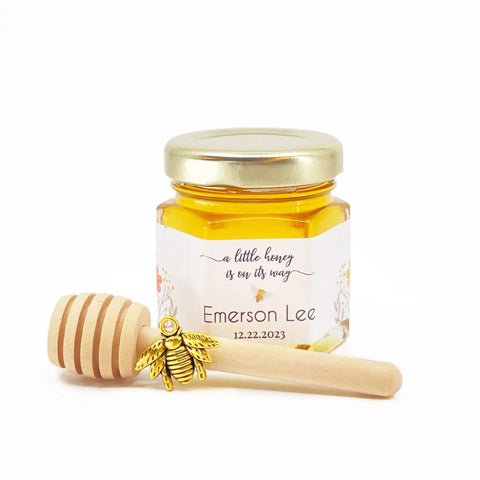 Wildflower Theme - Baby Shower Party Favors - 2 oz Clover Honey - Set of 10 - The Honey Jar - 