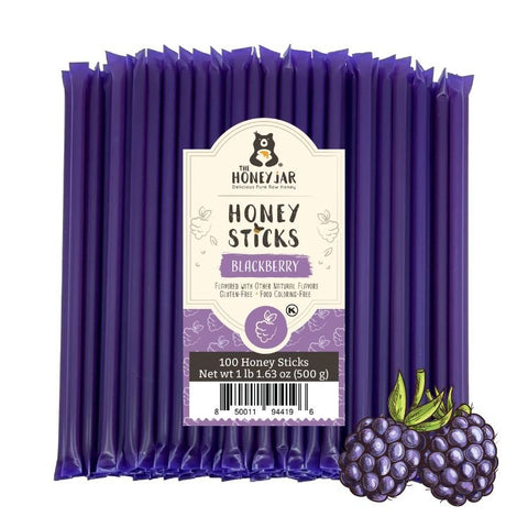 100 Pack - Blackberry Honey Sticks - The Honey Jar - 