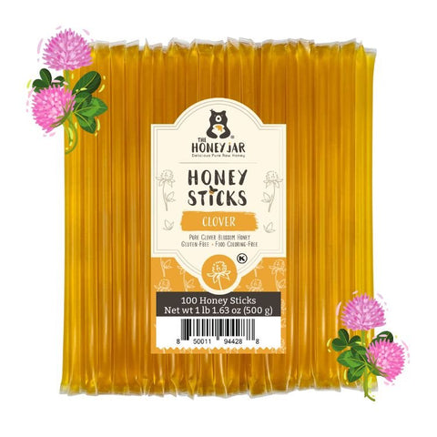 100 Pack - Clover Honey Sticks - The Honey Jar - 