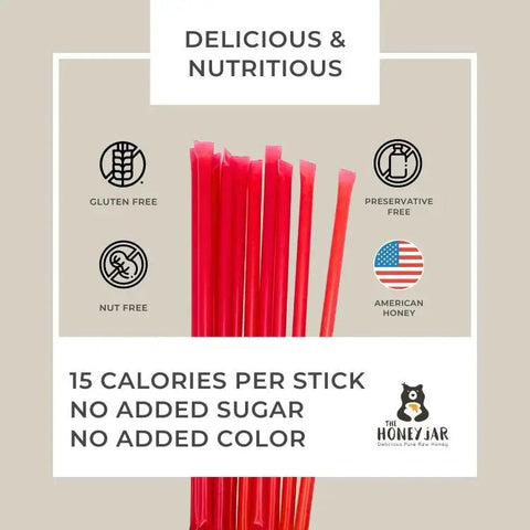100 Pack - Watermelon Honey Sticks - The Honey Jar - 