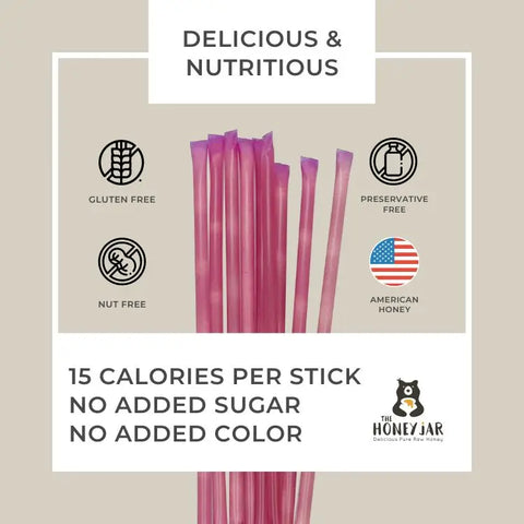 20 Pack - Raspberry Honey Sticks