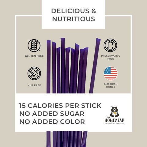 20 Pack - Blackberry Honey Sticks - The Honey Jar - 