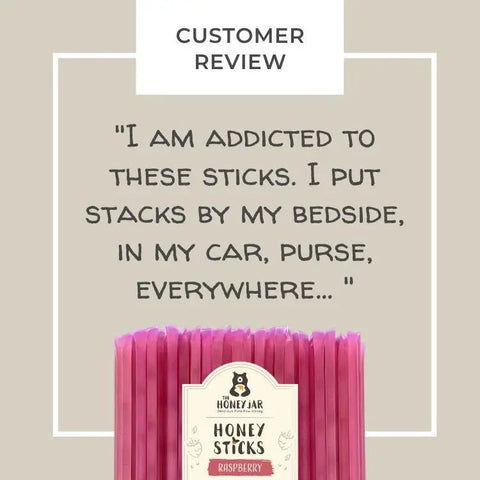 20 Pack - Raspberry Honey Sticks - The Honey Jar - 