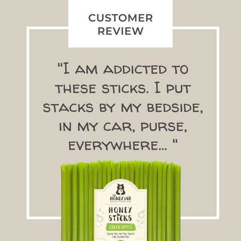 50 Pack - Green Apple Honey Sticks - The Honey Jar - 