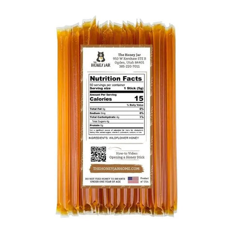 50 Pack - Wildflower Honey Sticks - The Honey Jar - 