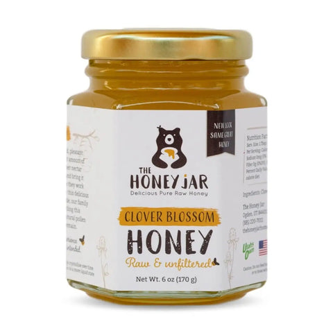 Clover Honey - Raw and Unfiltered - 6 oz Hex