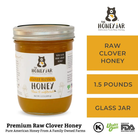 Clover Honey - Raw and Unfiltered - Pint (1.5 lbs)