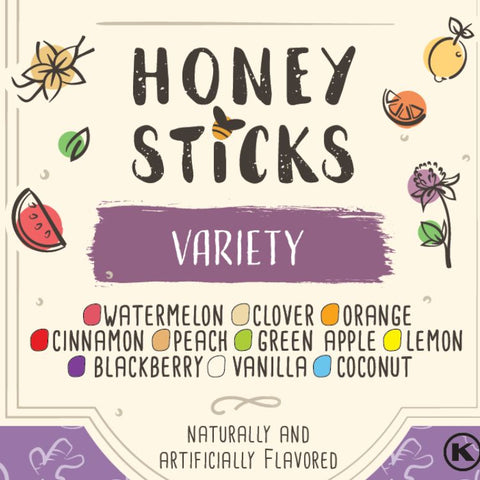 100 Pack - Variety Honey Sticks