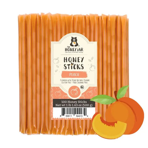 100 Pack - Peach Honey Sticks