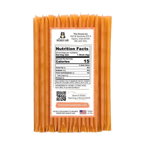 50 Pack - Peach Honey Sticks