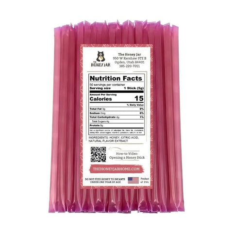 50 Pack - Raspberry Honey Sticks