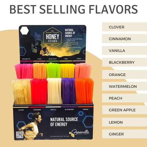 Sport Honey Stick Display with 500 Honey Sticks