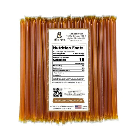 100 Pack - Wildflower Honey Sticks