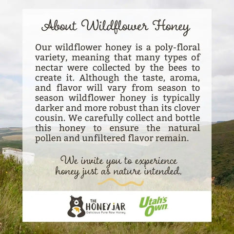 California Wildflower Honey - Raw and Unfiltered Bulk - 1 Quart (3lbs) - The Honey Jar - 