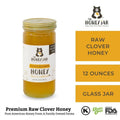 Clover Honey - Raw and Unfiltered - 12 oz - The Honey Jar - 