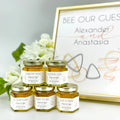 Rose Gold Geometric Theme Wedding Bridal Shower Favors - 2 oz Clover Honey - Set of 10 - The Honey Jar - 